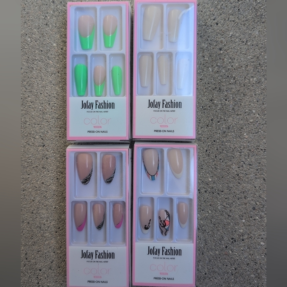 Press-On Nails Set - 4pk Bundle